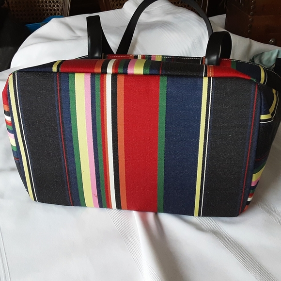 NEW Mondani New York Striped Nylon Tote - Picture 2 of 11